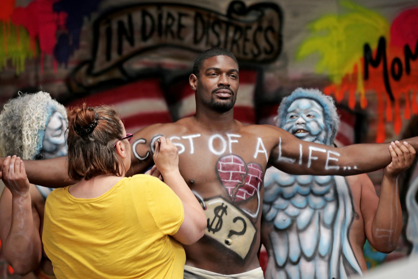 Body paint mural by Dawn Marie Svanoe